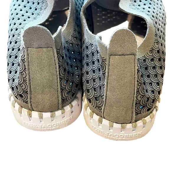 Isle Jacobson tulip shoes size 37 slip on green comfort white sole - Picture 3 of 15